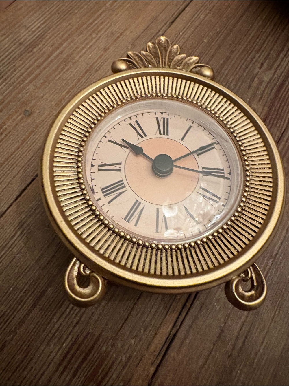 Ornate Gold Table Clock - Classic Roman Numerals